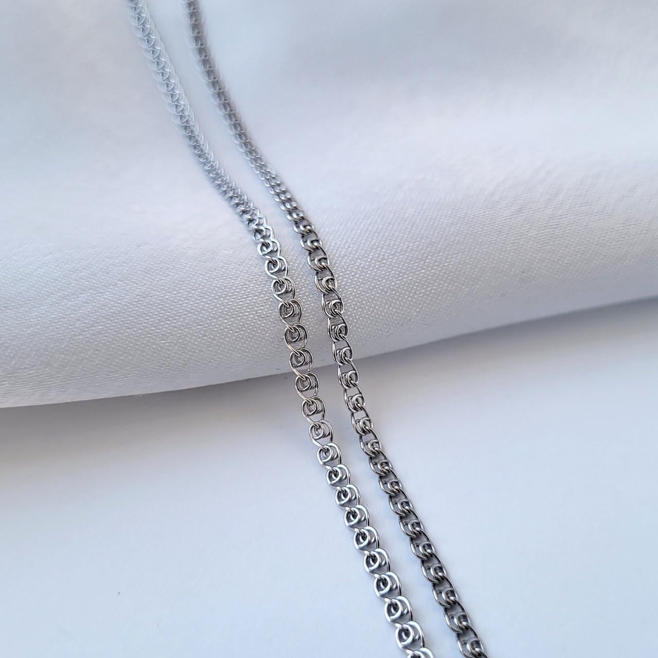 Ланцюгжок плоский лав срібло 925 проби родоване 3,11 г 40 см (love40)