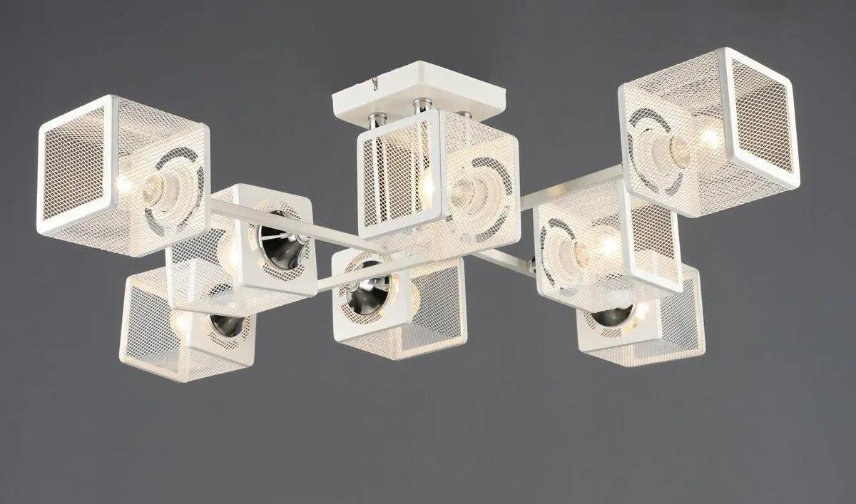 Люстра стельова Valeso на вісім сітчастих плафонів Е27 IP20 N6637/8 Білий/Хром (28685785)