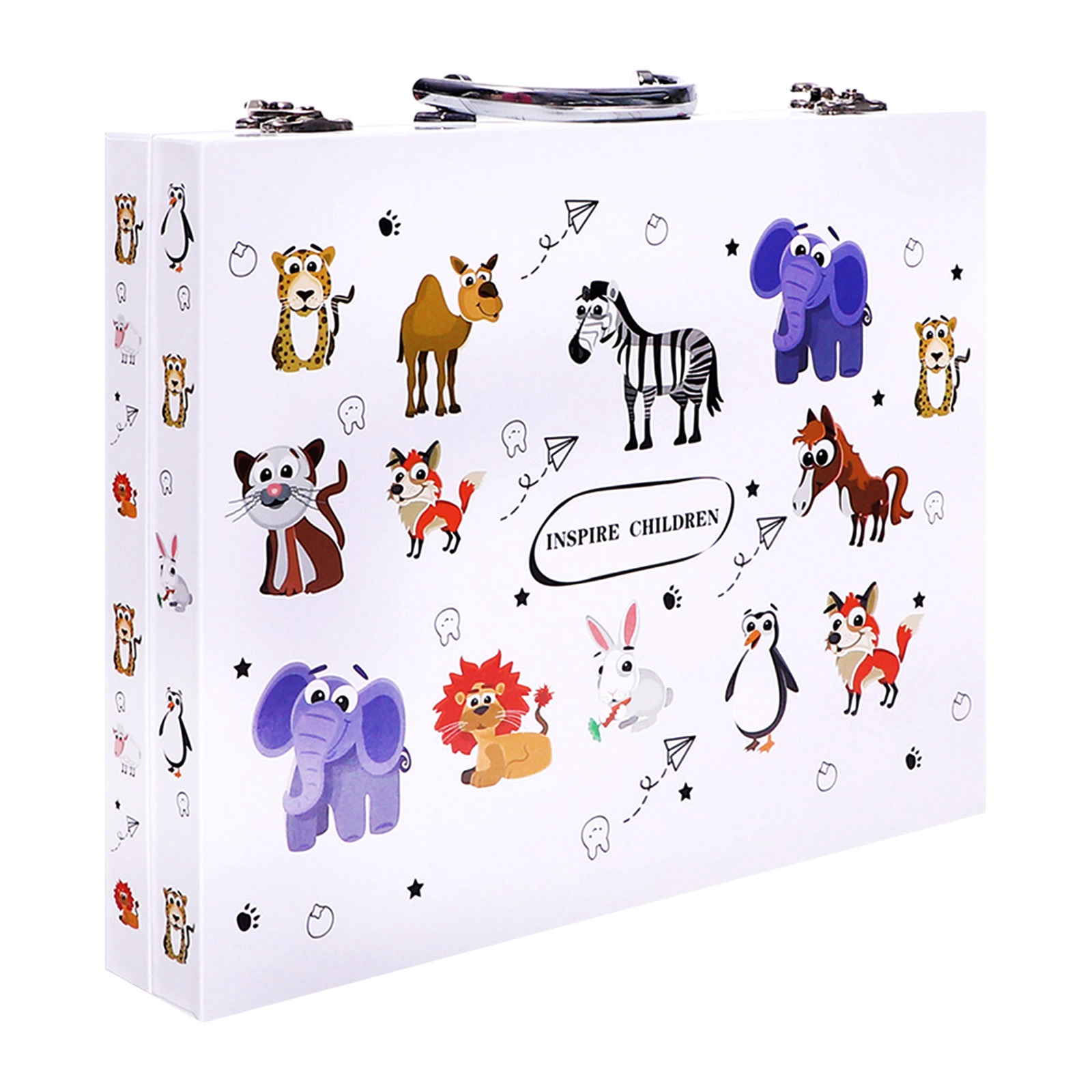 Набор для творчества 78 предметов карандаши/маркеры/краски/кисти и точилка с ластиком в чемодане (opt-21407)