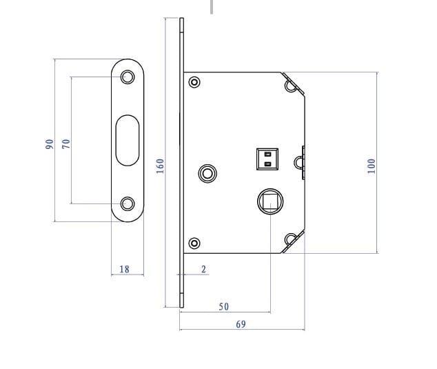 Ручки - ракушки для раздвижных дверей SIBA с механизмом WC, матовый никель (S223 SN) - фото 5 Ручки - ракушки для раздвижных дверей SIBA с механизмом WC, матовый никель (S223 SN) - фото 5