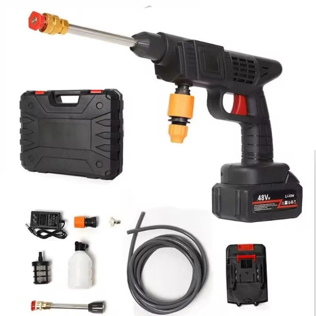 Мойка-пистолет высокого давления беспроводная на аккумуляторе MDHL 8106 48V и кейс ART 8106 (MOIKA 8106) Мойка-пистолет высокого давления беспроводная на аккумуляторе MDHL 8106 48V и кейс ART 8106 (MOIKA 8106)