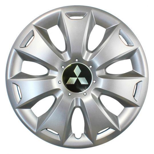 Автомобильные колпаки SKS 335 R15 с логотипом Mitsubishi 4 шт. Серебристый