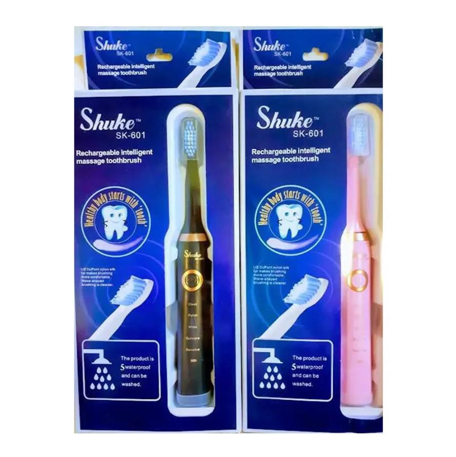 Электрическая зубная щетка Shuke SK-601 с 4 насадками Черный - фото 6