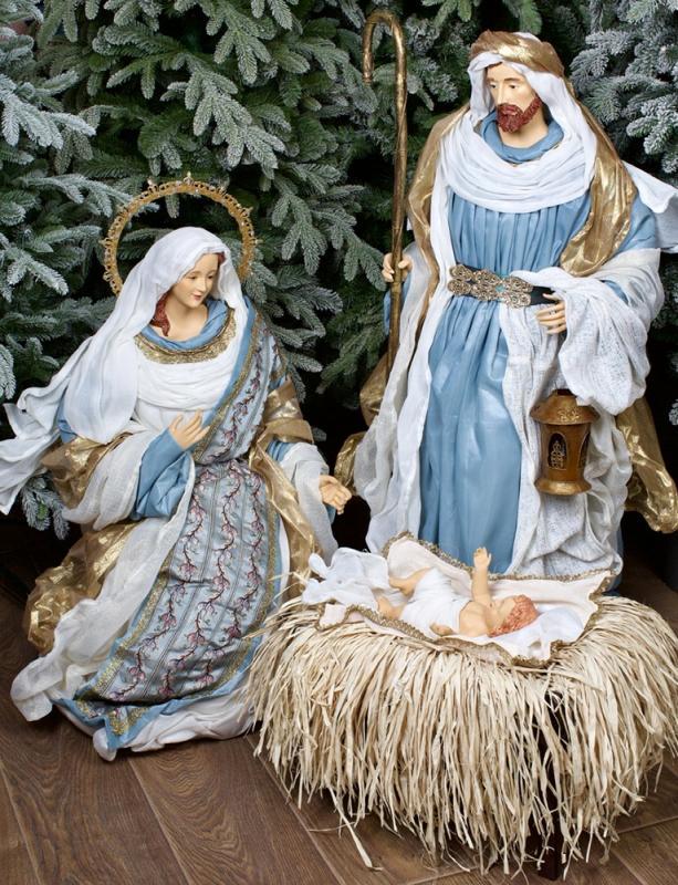 Композиция декоративная рождественская Вертеп 3 штсм 110 см - фото 2 Композиция декоративная рождественская Вертеп 3 штсм 110 см - фото 2
