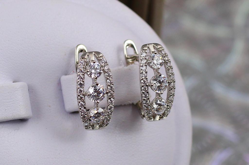 Серьги Xuping Jewelry Светофор 1,5 см Серебристый (1860637943)