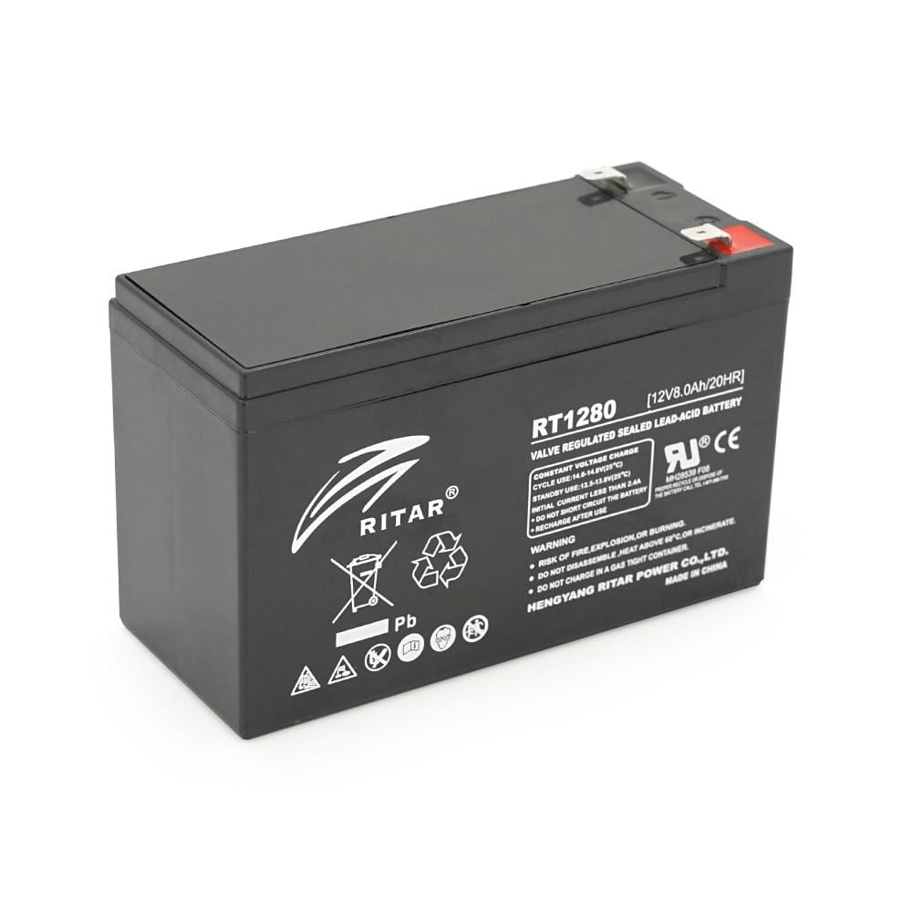 Батарея акумуляторна AGM RITAR RT1280 Black Case 12V 8.0Ah