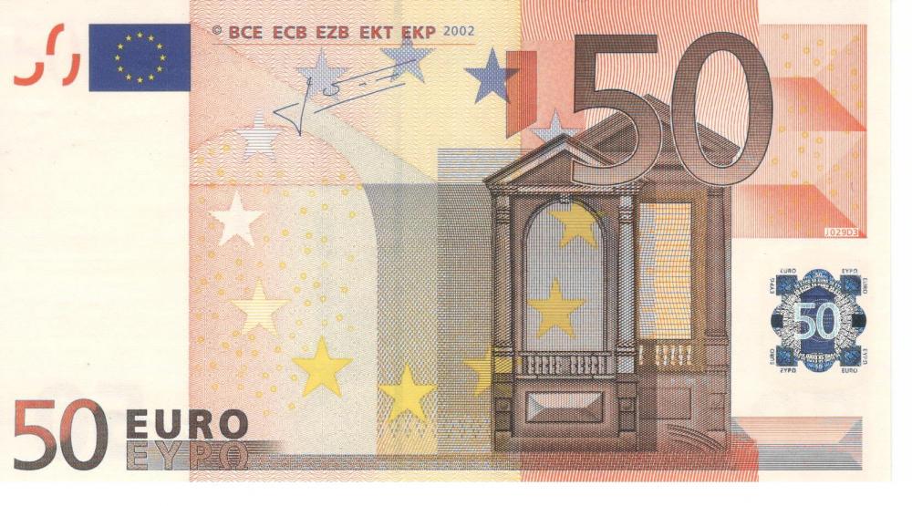 Колекційна банкнота Бельгія 50 євро 2002 Z T017 VF (Б06821)