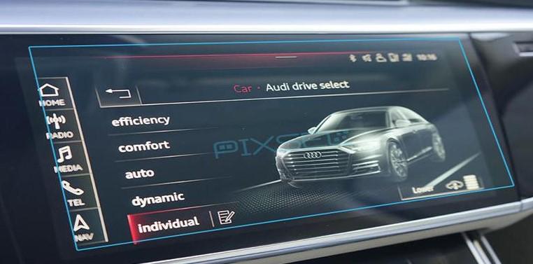 Стекло защитное Pixsel гибридный глянец на монитор Audi A8/S8 12,1“ 2018-2023