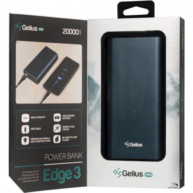 Портативний зарядний пристрій Gelius Pro Edge 3 PD 20000 mAh Dark Blue (GP-PB20-210) - фото 8