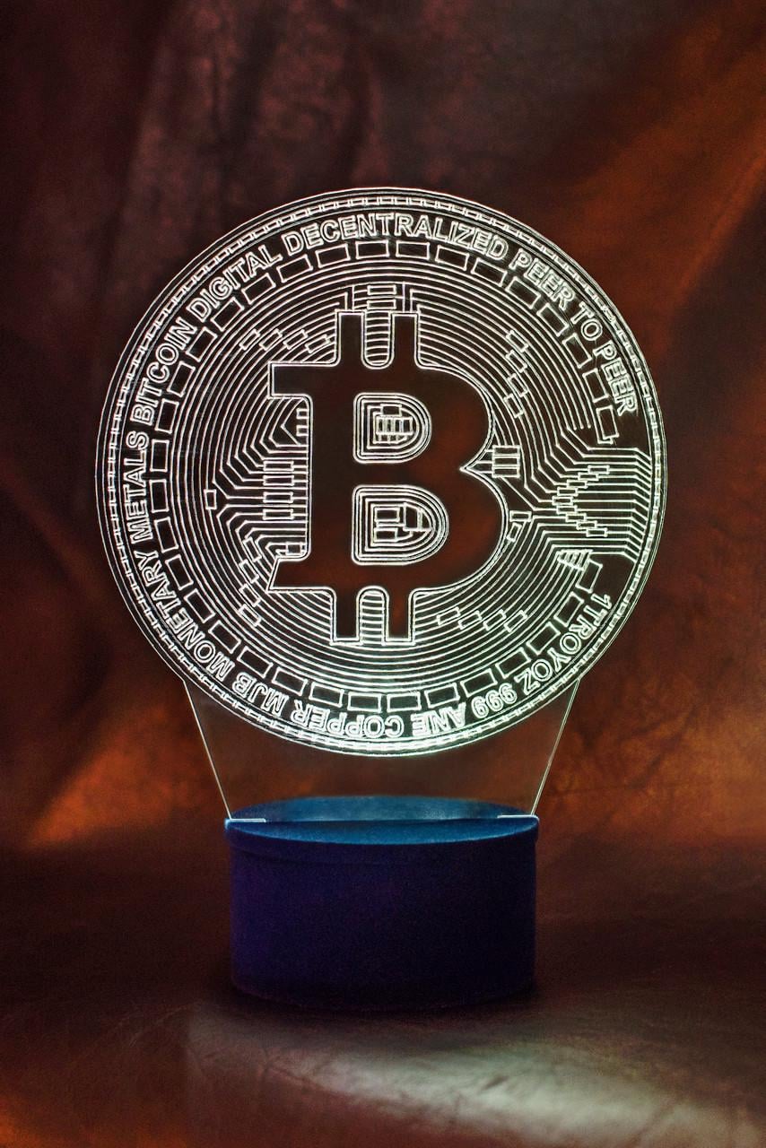 3D-ночник Bitcoin несколько подсветок/Bluetooth (1451982834)