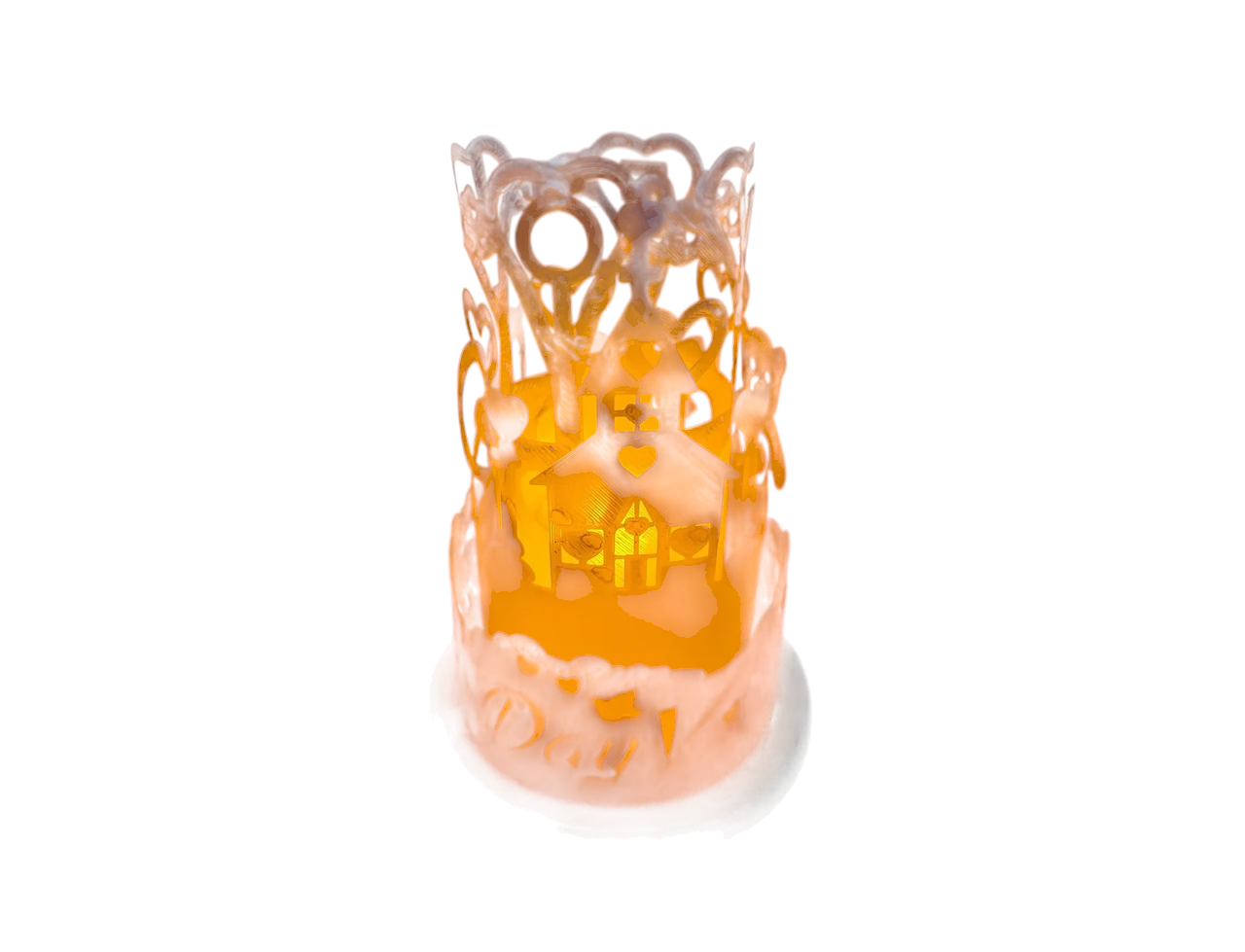 Валентинка-фонарь Valentine's Lantern for LED Tea-Light Candle 15 см 3D-печать