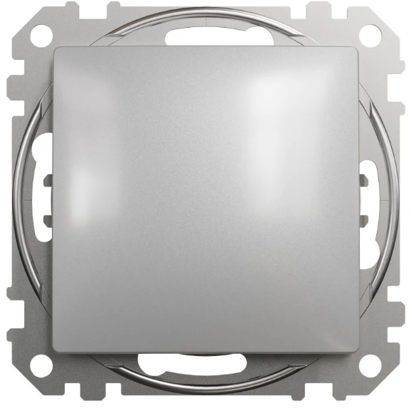 Выключатель Одноклавишный проходной Schneider Sedna Design алюминий (28518609)