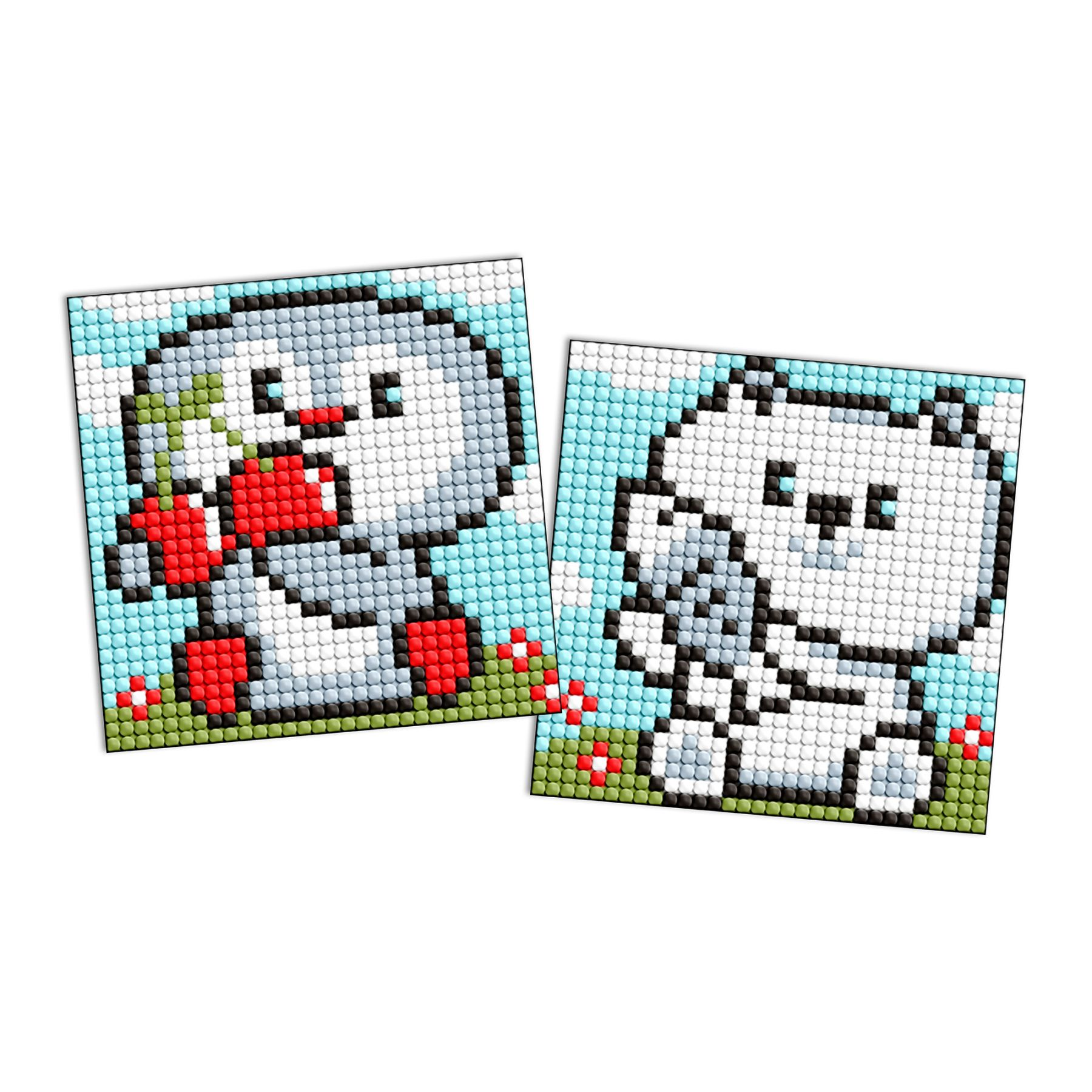 Алмазная мозаика Ideyka Пингвин и медвежонок 9х9 см (VM-127-A-324)