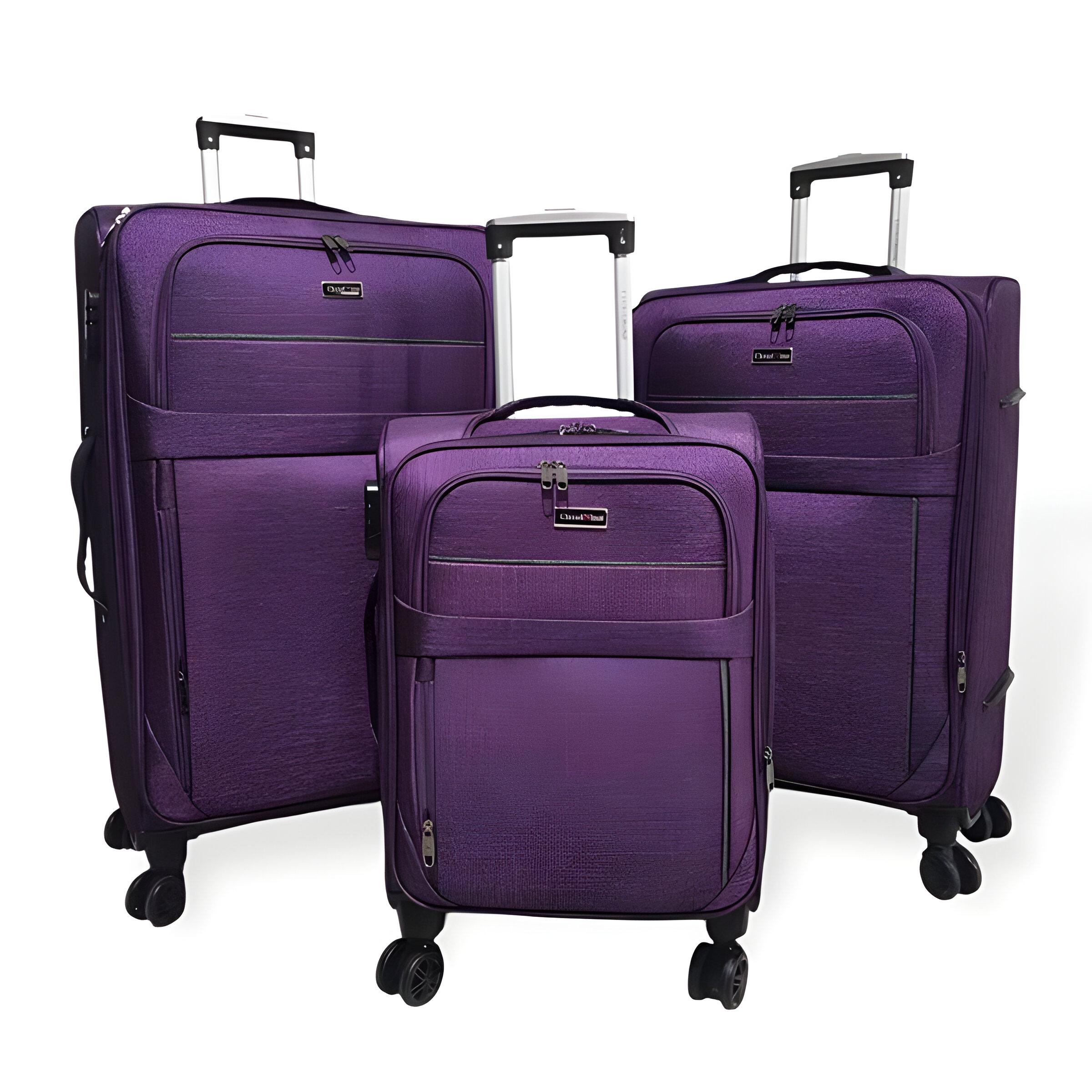 Набор из трех чемоданов кордура с кодовым замком Фиолетовый (M90-3) Набор из трех чемоданов кордура с кодовым замком Фиолетовый (M90-3)