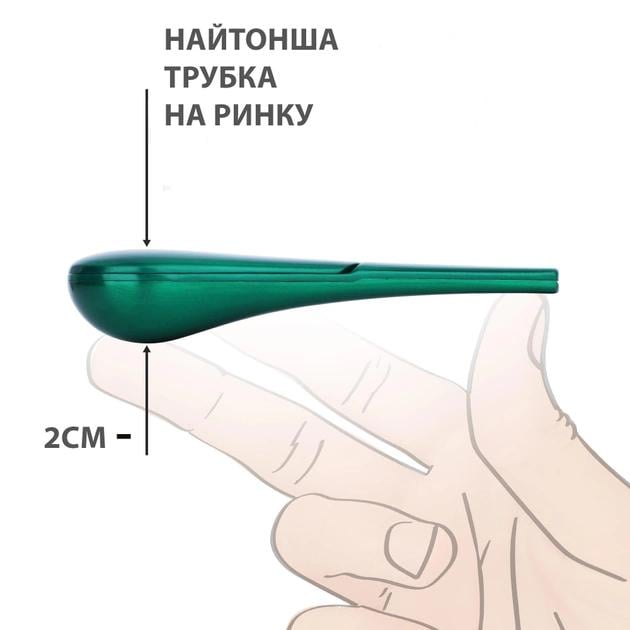 Набор подарочный трубка для курения металлическая Зеленый - фото 2