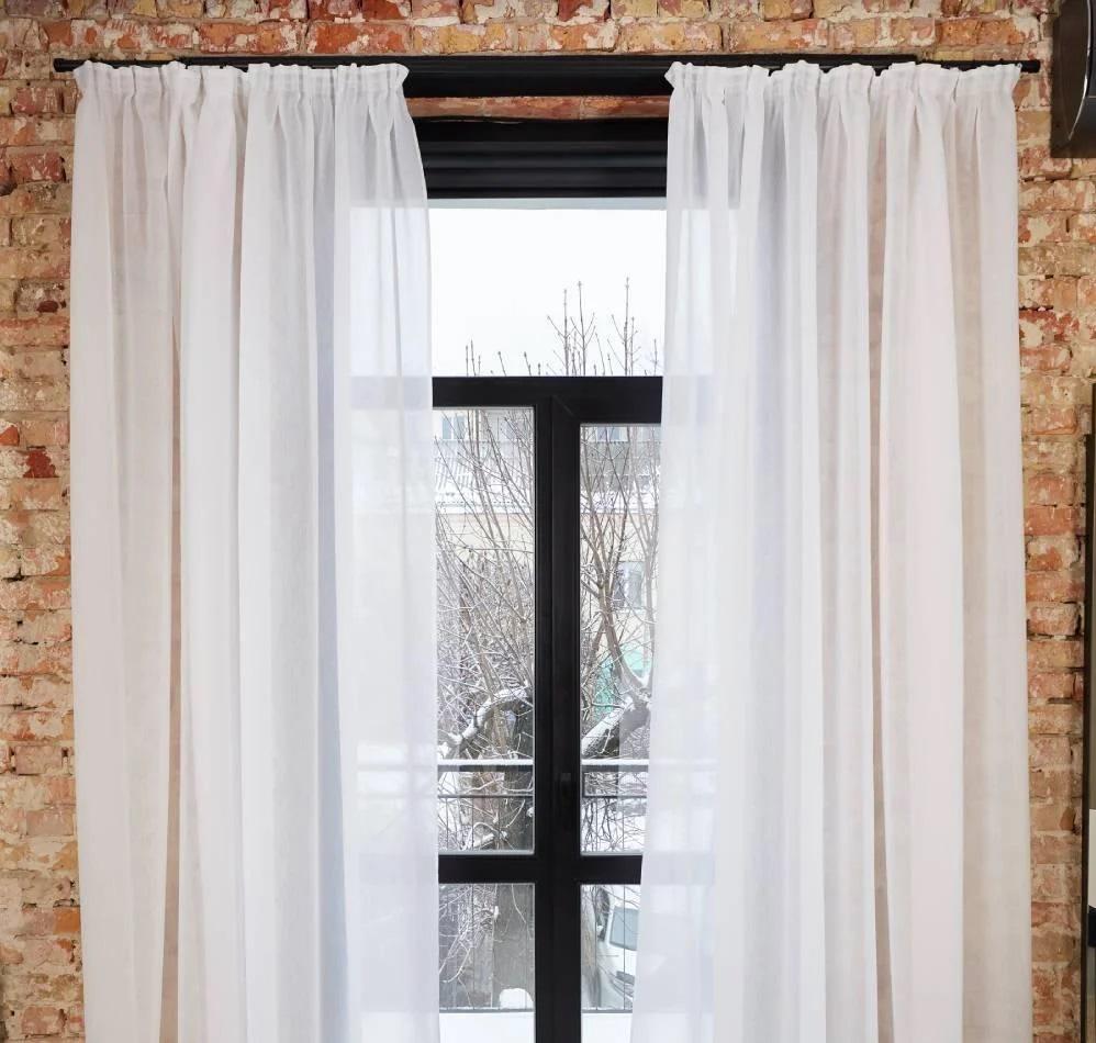 Шторы сатиновые 2,5 м 2 шт. Белый (000105790)