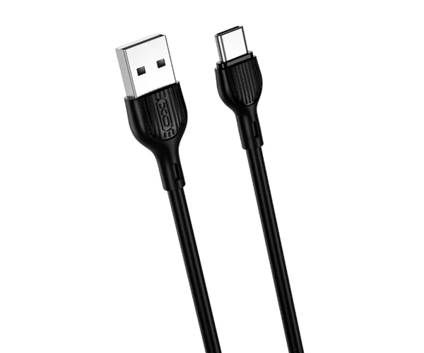 Кабель дата Xo NB200 Quick Charge USB для Type-C 2,1 A 2 м Black