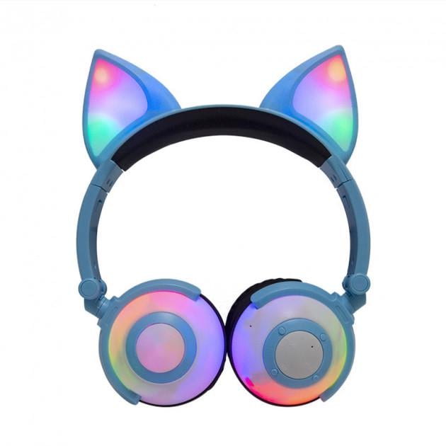 Наушники беспроводные LINX LX-XBL109 Fox Ear Bluetooth с ушками LED Синий (SUN4224)