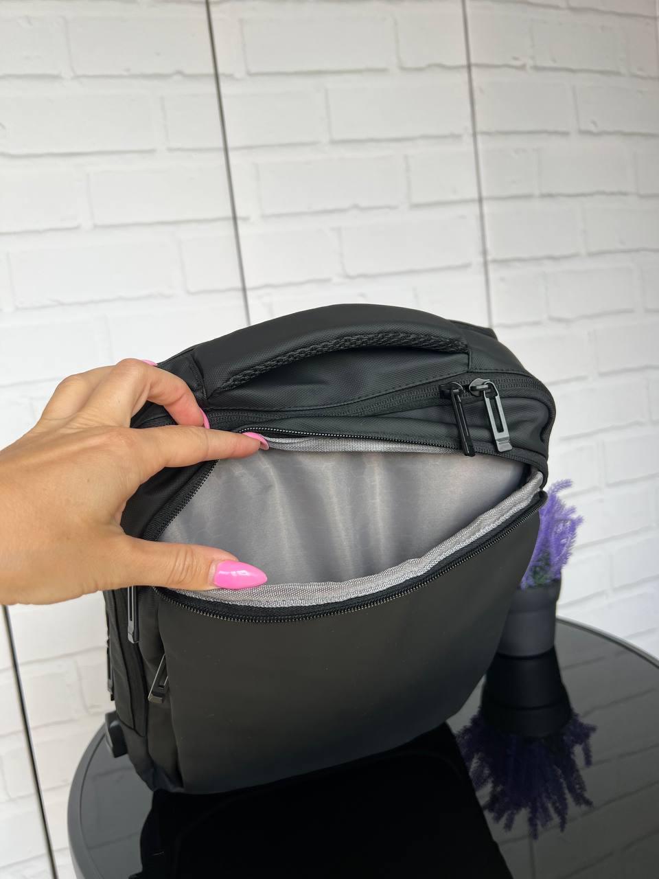 Рюкзак городской качественный вместительный на каждый день Черный - фото 8