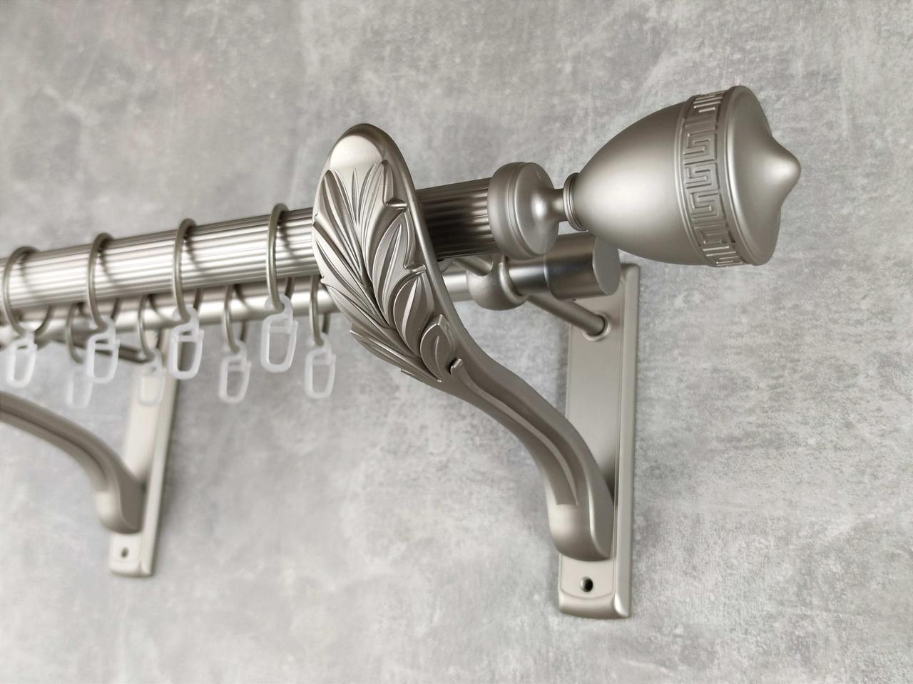 Карниз MStyle металлический для штор двухрядный Афина 25/19 мм рифленый 400 см Сатин (5012849)