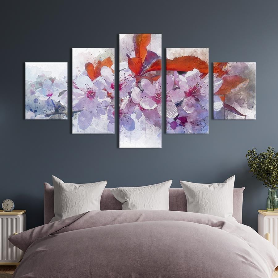 Картина на холсте Живописные цветы яблони 162x80 см (794-52)