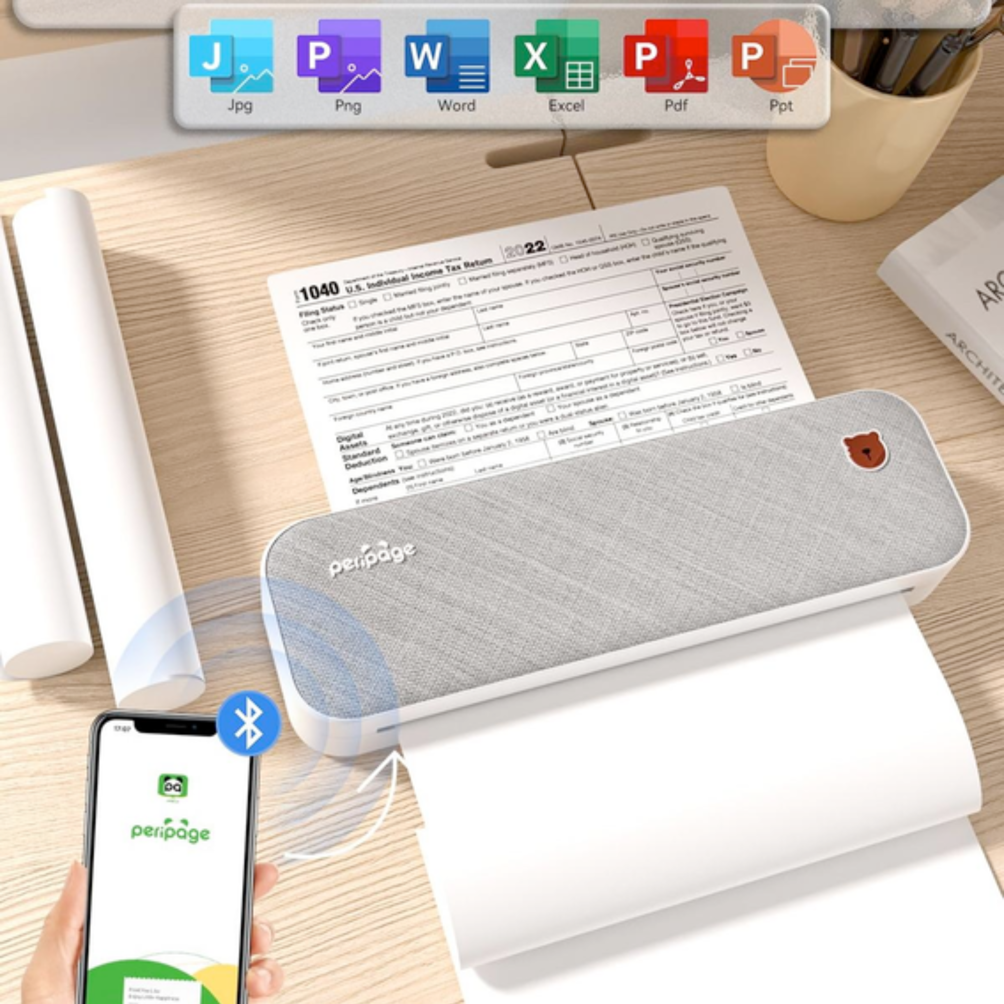 Термопринтер PeriPage A40 Bluetooth 2600 mAh для тату/эскизов/документов (23707055) - фото 8