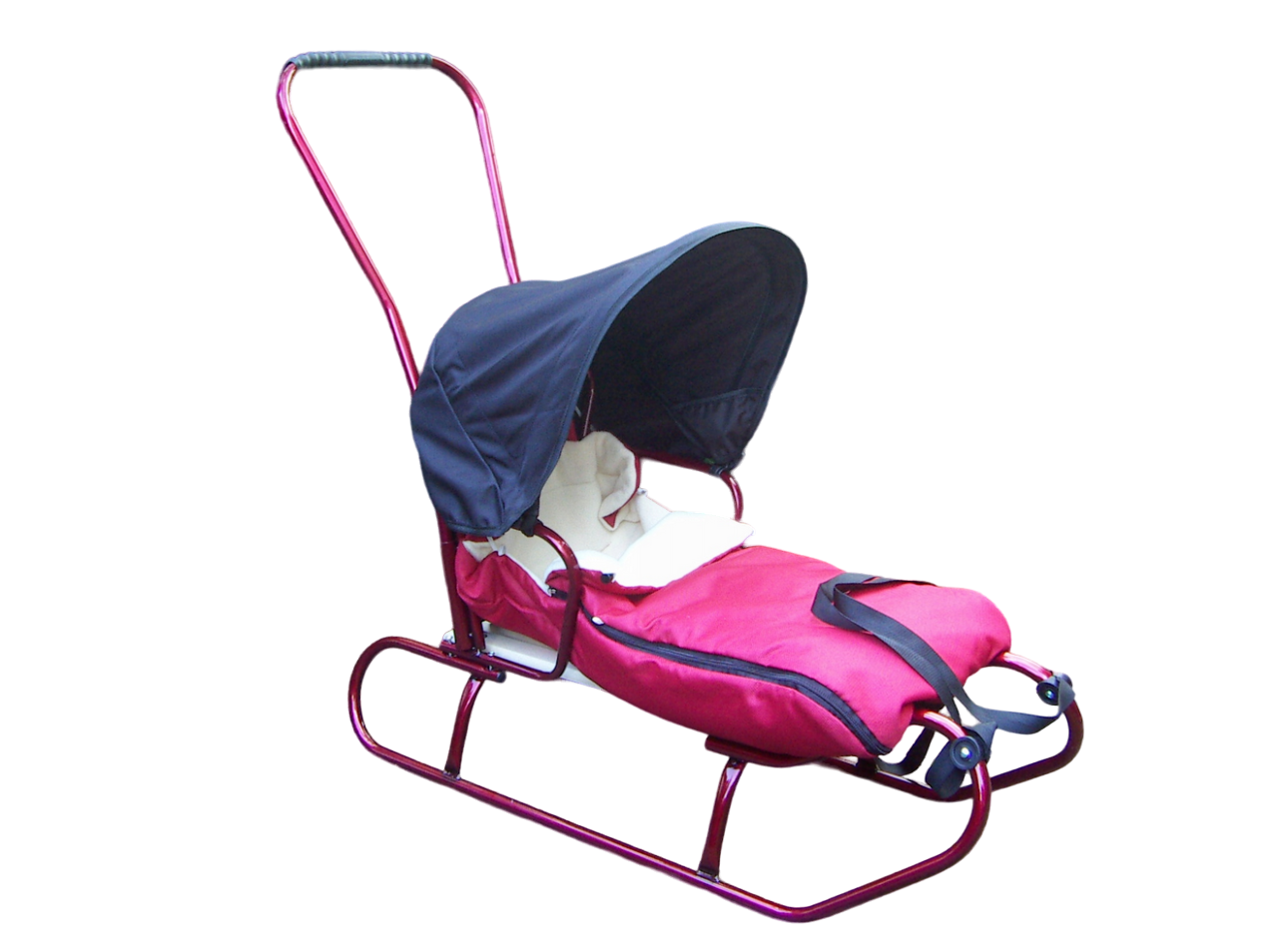 Санки 5в1 с ручкой и конвертом Красный - фото 1 Санки 5в1 с ручкой и конвертом Красный - фото 1