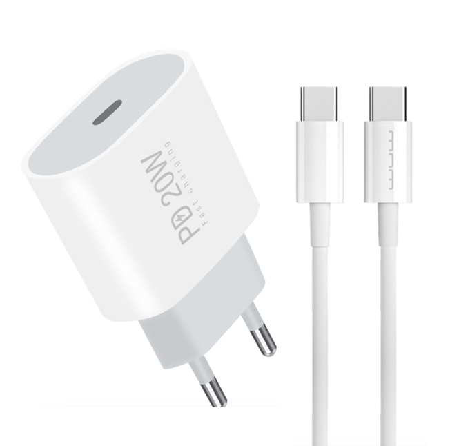 Зарядний пристрій мережевий з кабелем WUW-T79L PD 20W USB C charger with type c to type c cable (35226831)