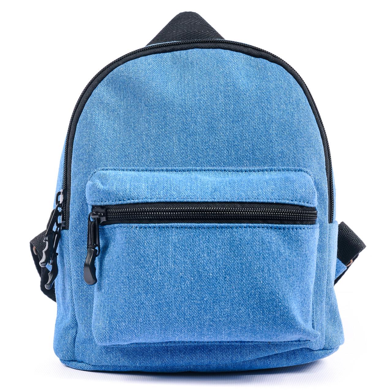 Детский модный джинсовый рюкзак для прогулок, голубой 5л (MBk0012)