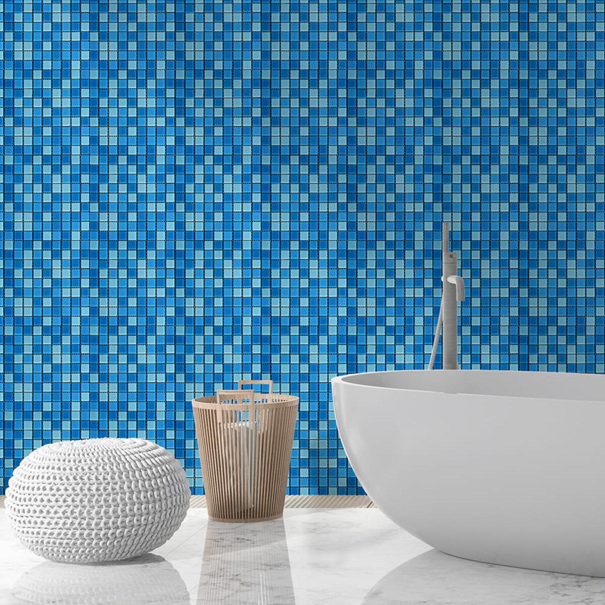 Мозаика из декоративного стекла 298х298х4,5 мм Голубой (SW-00002354) - фото 5 Мозаика из декоративного стекла 298х298х4,5 мм Голубой (SW-00002354) - фото 5