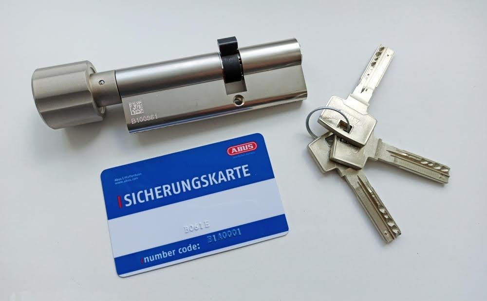 Цилиндр Abus Bravus compact 1000 110 ключ/поворотник 55x55 мм Т ключ/поворотник Никель/Сатин (1707931106)