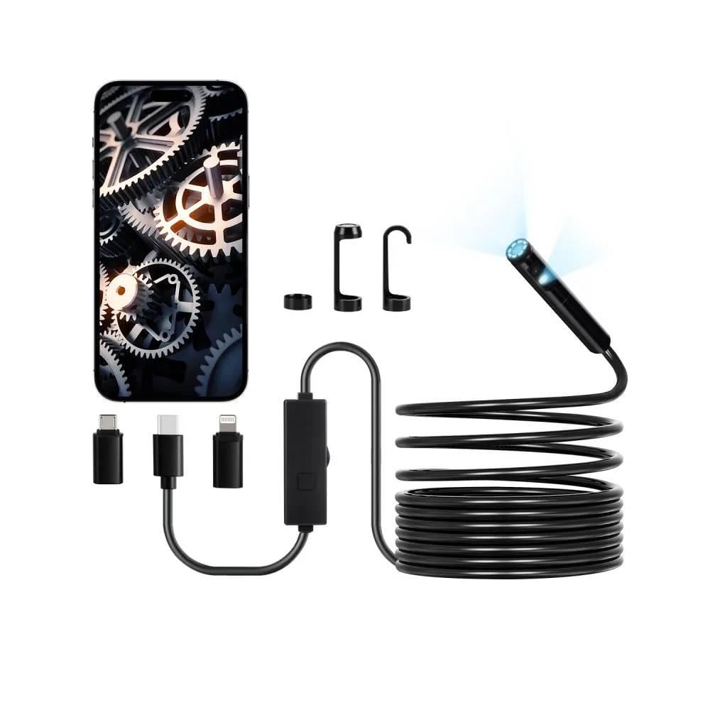 Эндоскоп USB Vevor SM7 для Android/iOS 8 мм 2 камеры 5 м (1414) - фото 2
