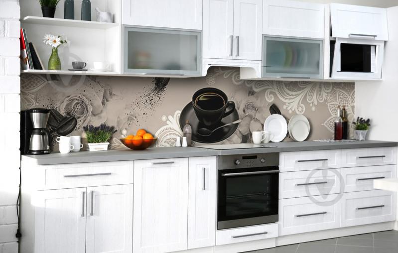 Скинали на кухню Zatarga «Кофе негро» 600х2500 мм виниловая 3Д наклейка кухонный фартук самоклеящаяся