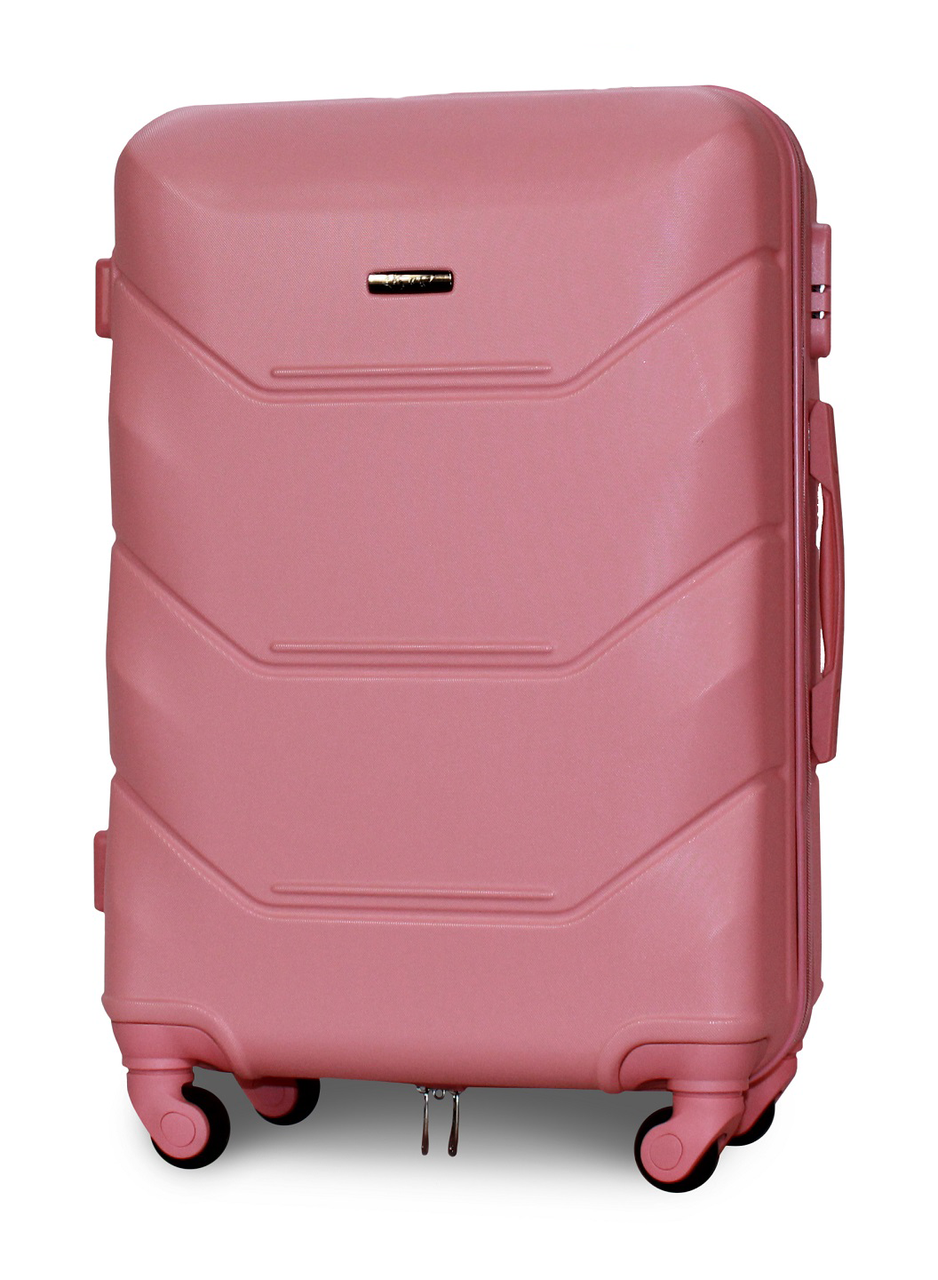 Чемодан пластиковый Fly K147 средний на 4 колесах 67х43х26 см 60 л Розовый