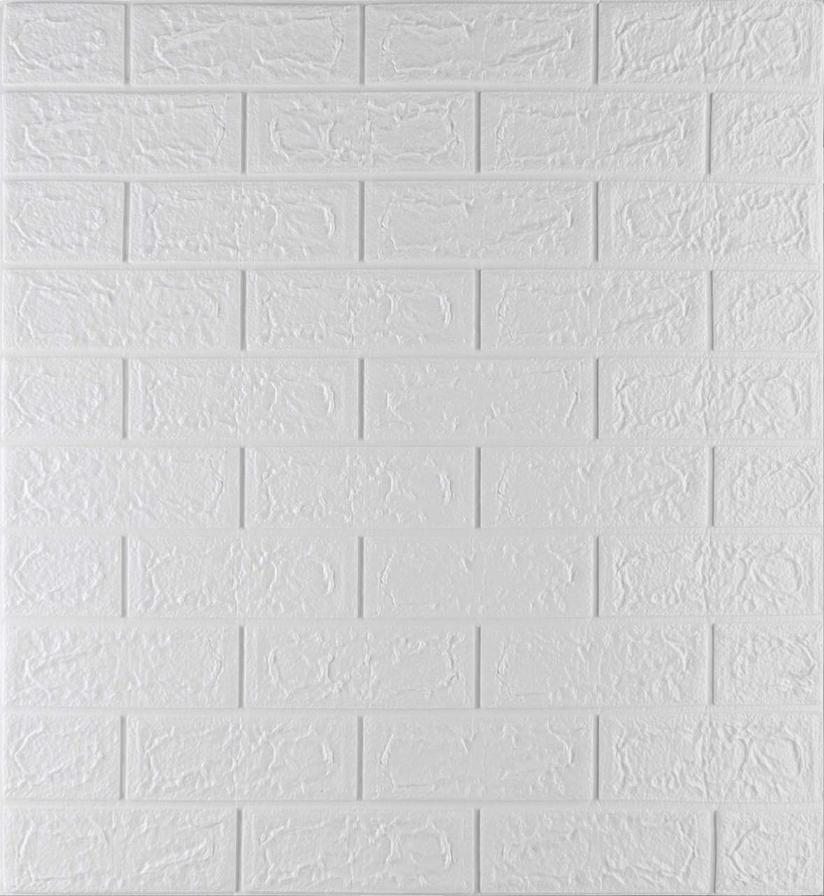 Панель 3D самоклеющаяся декоративная Loft Expert под кирпич глянец 700x770x4 мм Белый