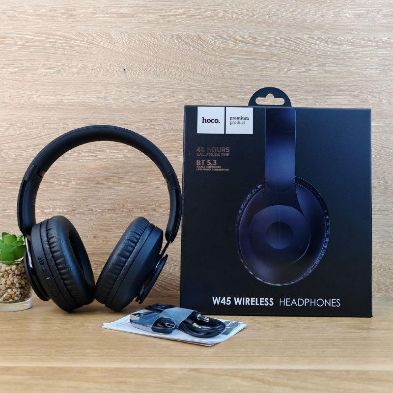 Наушники беспроводные Hoco с микрофоном Синий (W45) - фото 4