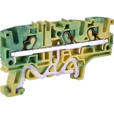 Клема пружинна заземлювальна ETI ESH-EFCE.4/1+2 4 мм2 1вх./2вих. push-in Жовто-зелений (3903277)