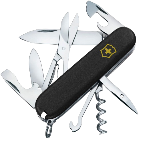 Нож складной многофункциональный Victorinox CLIMBER MAT 14 функций 91x27x18 мм Black (Vx13703.3_M0008p) Нож складной многофункциональный Victorinox CLIMBER MAT 14 функций 91x27x18 мм Black (Vx13703.3_M0008p)