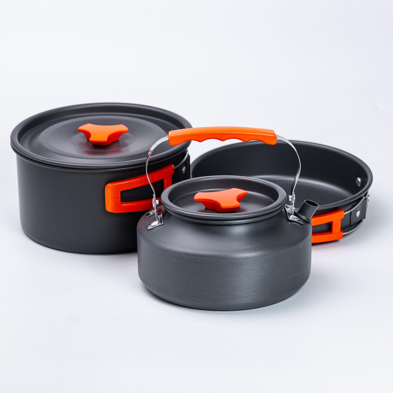 Набор туристической посуды в сумке для похода и кемпинга кастрюля/сковорода/чайник (4871) - фото 4 Набор туристической посуды в сумке для похода и кемпинга кастрюля/сковорода/чайник (4871) - фото 4