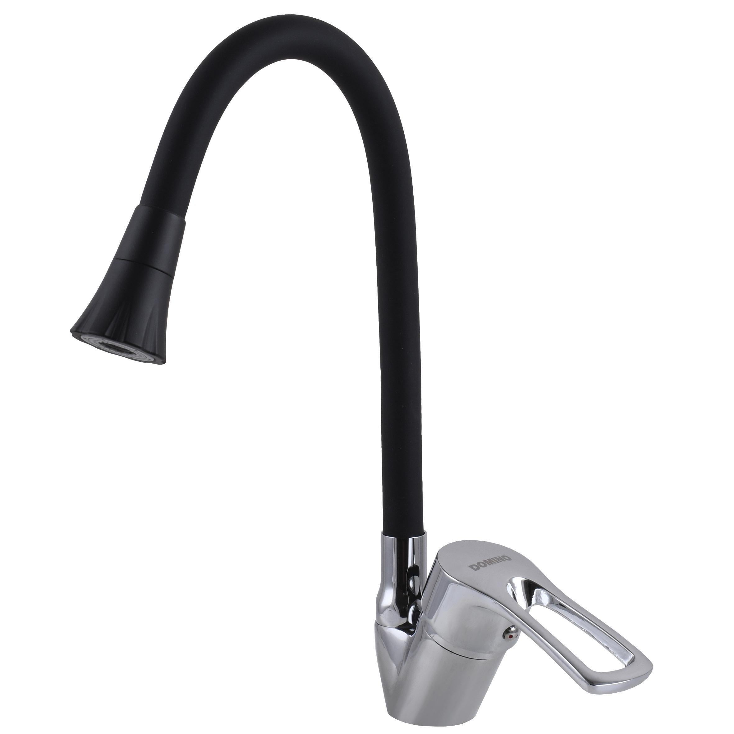 Смеситель для кухни с гибким изливом DOMINO SIRIUS DSV-203SA-B01 Черный (26990)