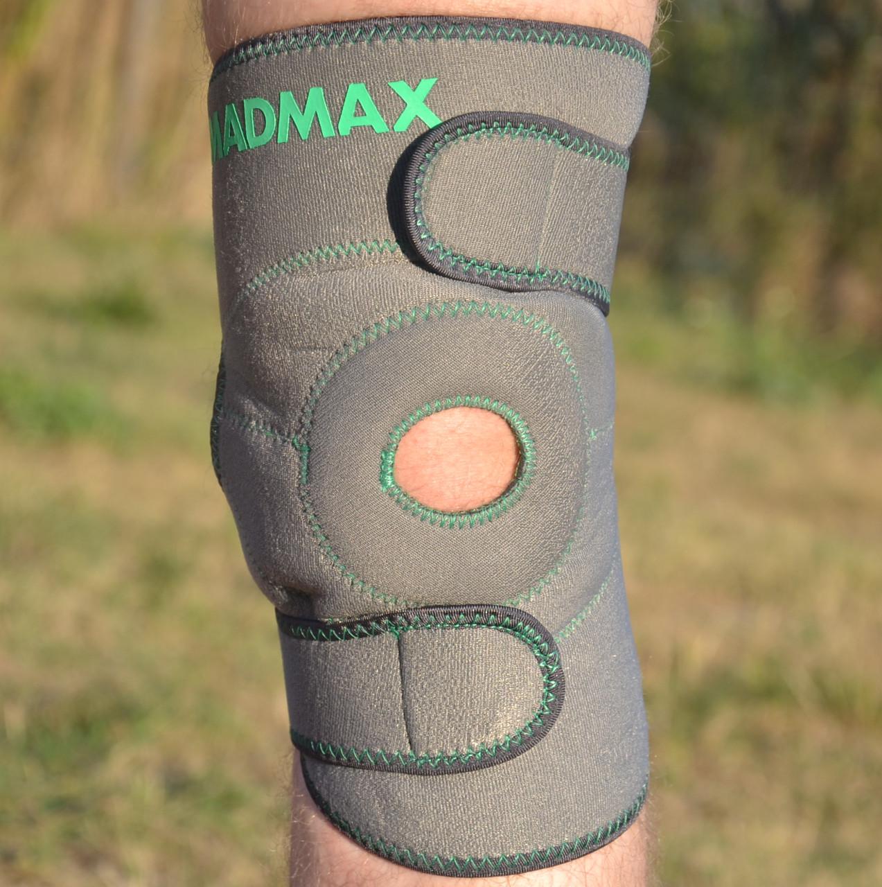 Наколінник MadMax MFA-295 Zahoprene Universal Knee Support Dark grey/Green (A-012675) - фото 5