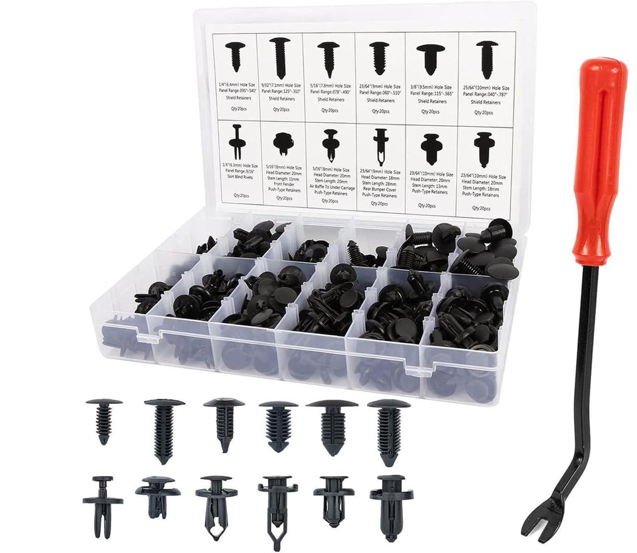 Набір кліпс для салону авто у кейсі зі знімачем 240 шт. (НР051377)