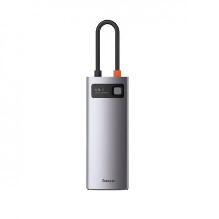 Хаб Baseus Metal Gleam Series 7в1 Type-C Type-C to HDMIх1/USB3,0х3/PDх1/VGAх1/RJ45х1 WKWG040013 Grey - фото 3