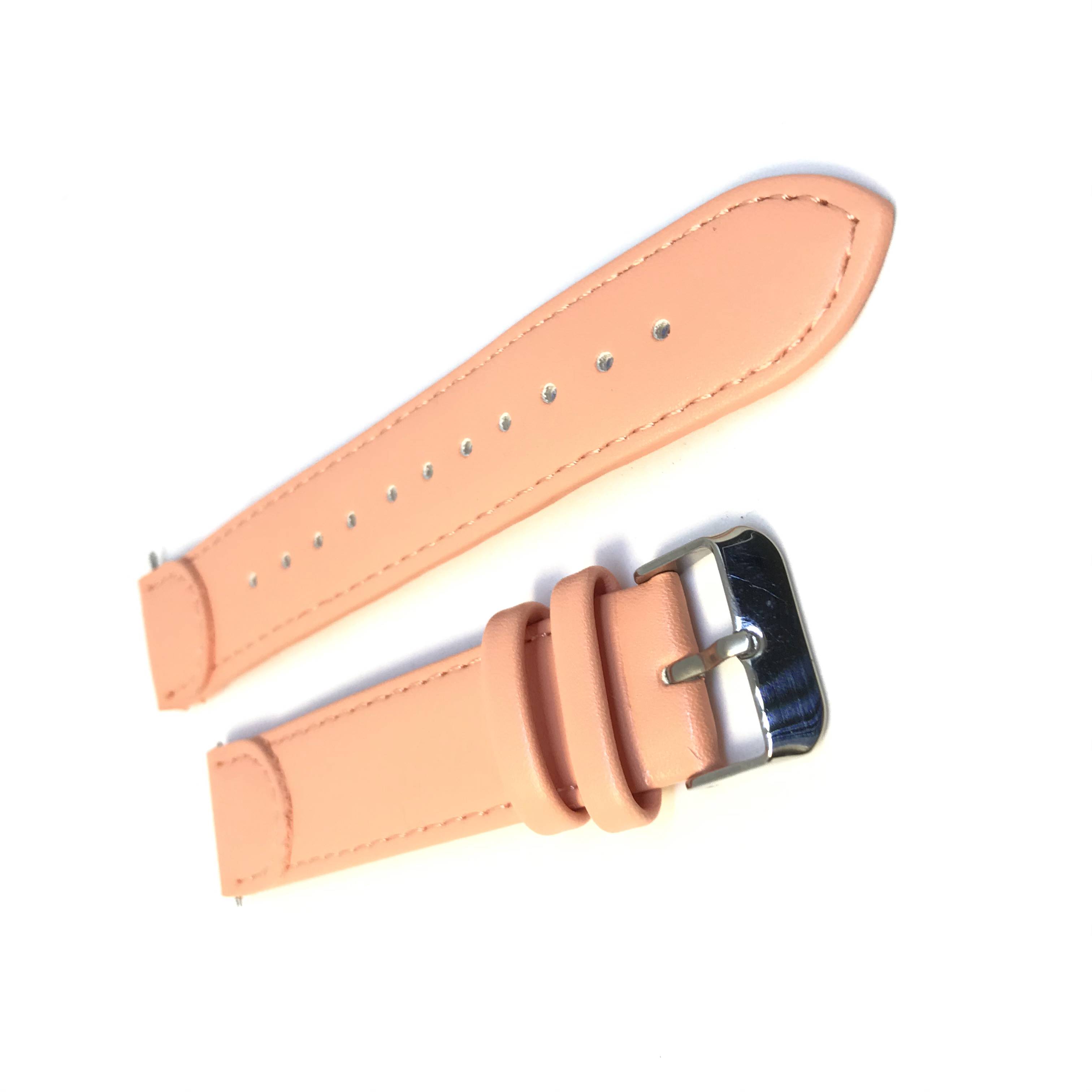 Ремінець браслет для годинника KMITX шкіряний (прес) Рожевий