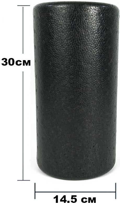 Масажний ролик EasyFit PolyFoam Roller 30 см Чорний/Білий (EFFM30-BW) - фото 2