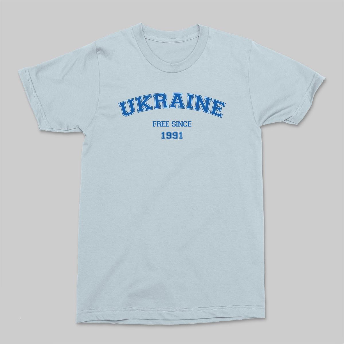 Футболка патриотическая унисекс Ufree Свободная Украина с 1991 XXL Голубой/Меланж (20013-9 -XXL)