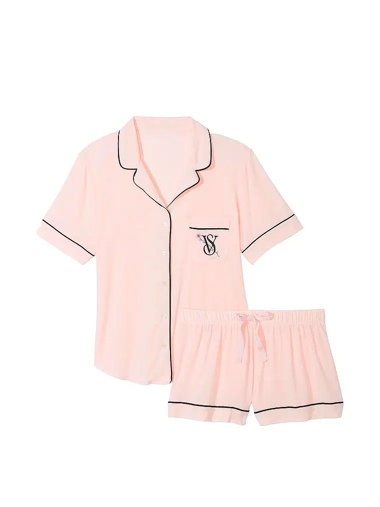 Піжама жіноча Victoria's Secret Modal Short Pajama Set модал S Пудровий/Ніжно-рожевий (15262845) - фото 3