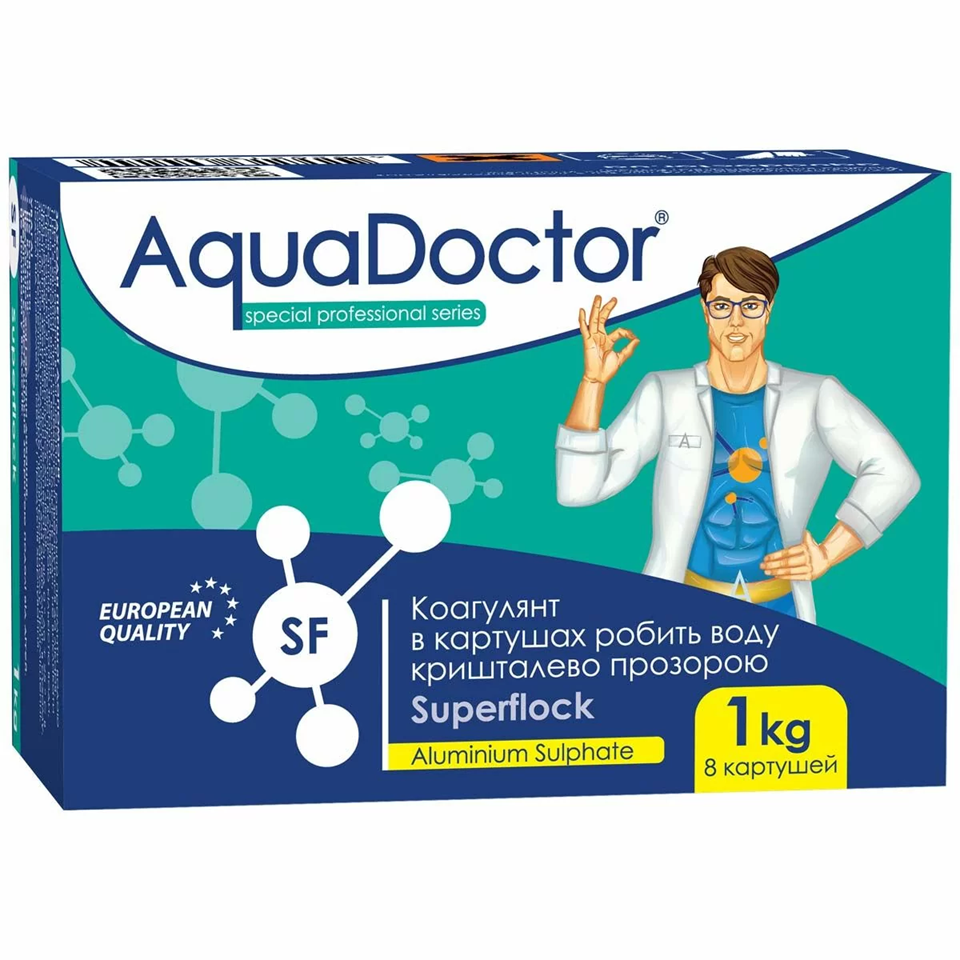 Флокулянт для басейну AquaDoctor Superflock в картушах 1 кг (223)