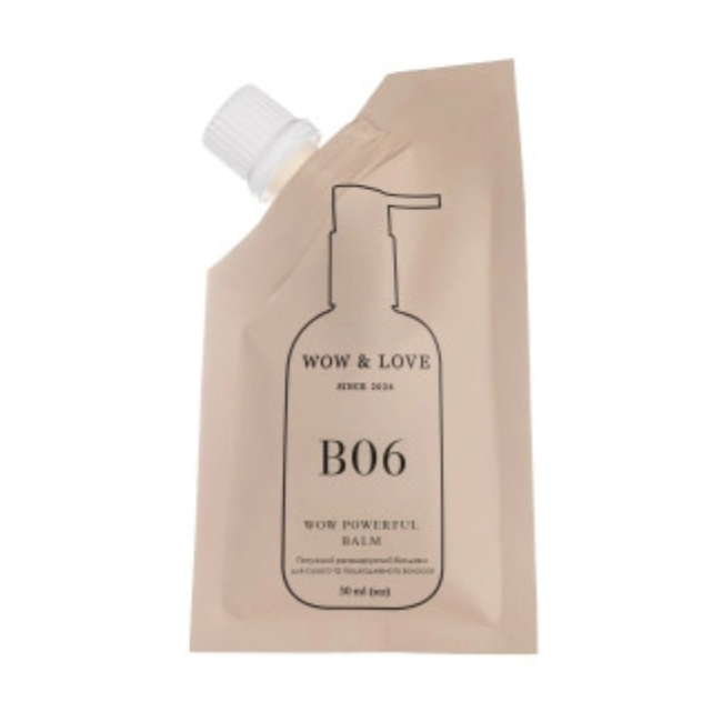 Бальзам для сухого та пошкодженого волосся WOW & LOVE WOW POWERFUL BALM B06 регенеруючий 30 мл (4820296770168)