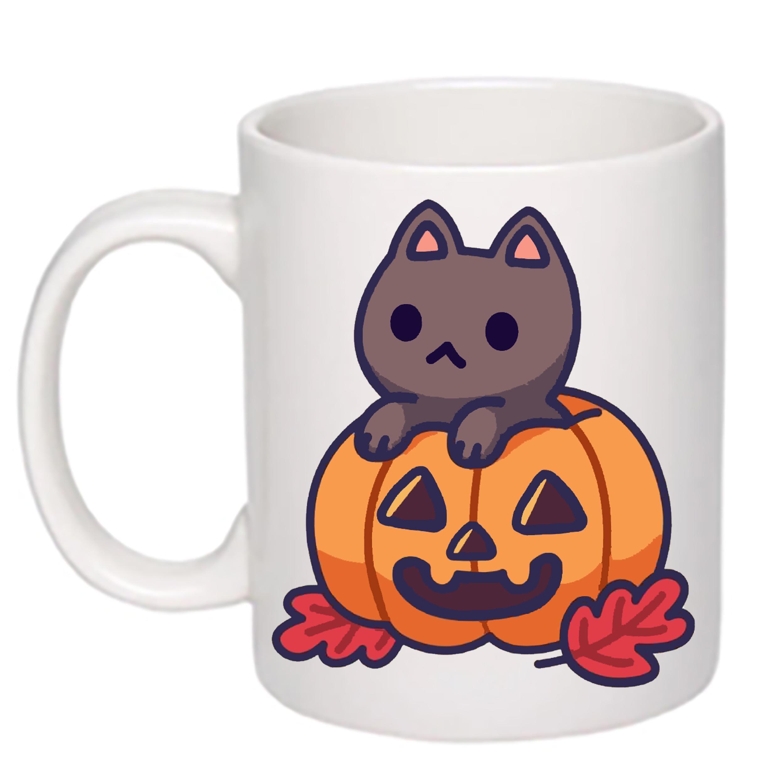 Чашка с печатью Helloween Cat 330 мл Белый (20893)